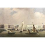 English School, 19th century View of Customs House on the Thames