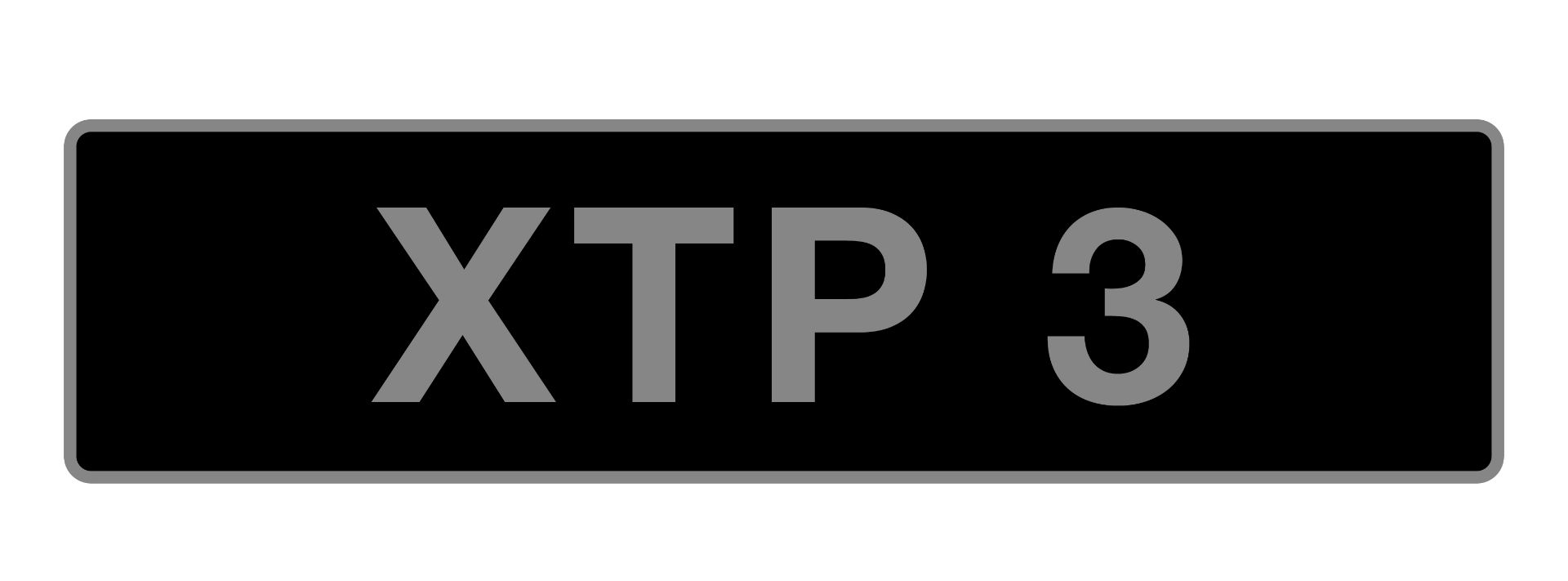 UK VEHICLE REGISTRATION NUMBER 'XTP 3'