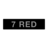 '7 RED' UK vehicle registration number