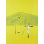 Craigie Aitchison (British, 1926-2009) Indian Crucifixion Screenprint in colours, 2003, on wove,...