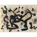 Joan Miró (Spanish, 1893-1983) Homenatge a Joan Prats Two lithographs printed in colours, 1975, o...
