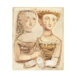 Massimo Campigli (Italian, 1895-1971) Le Due Sorelle (The Two Sisters) Monotype in colours, 1944,...