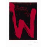 Antoni Tàpies (Spanish, 1923-2012) Frontispiece, from 'Carrer de Wagner' Etching, 1987, on red v...