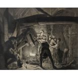 After Joseph Wright of Derby (1734-1797) by Richard Earlom (1743-1822) The Forge Mezzotint, 1773,...