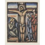 Georges Rouault (French, 1871-1958) Christ en croix Aquatint printed in colours, 1936, on wove, s...