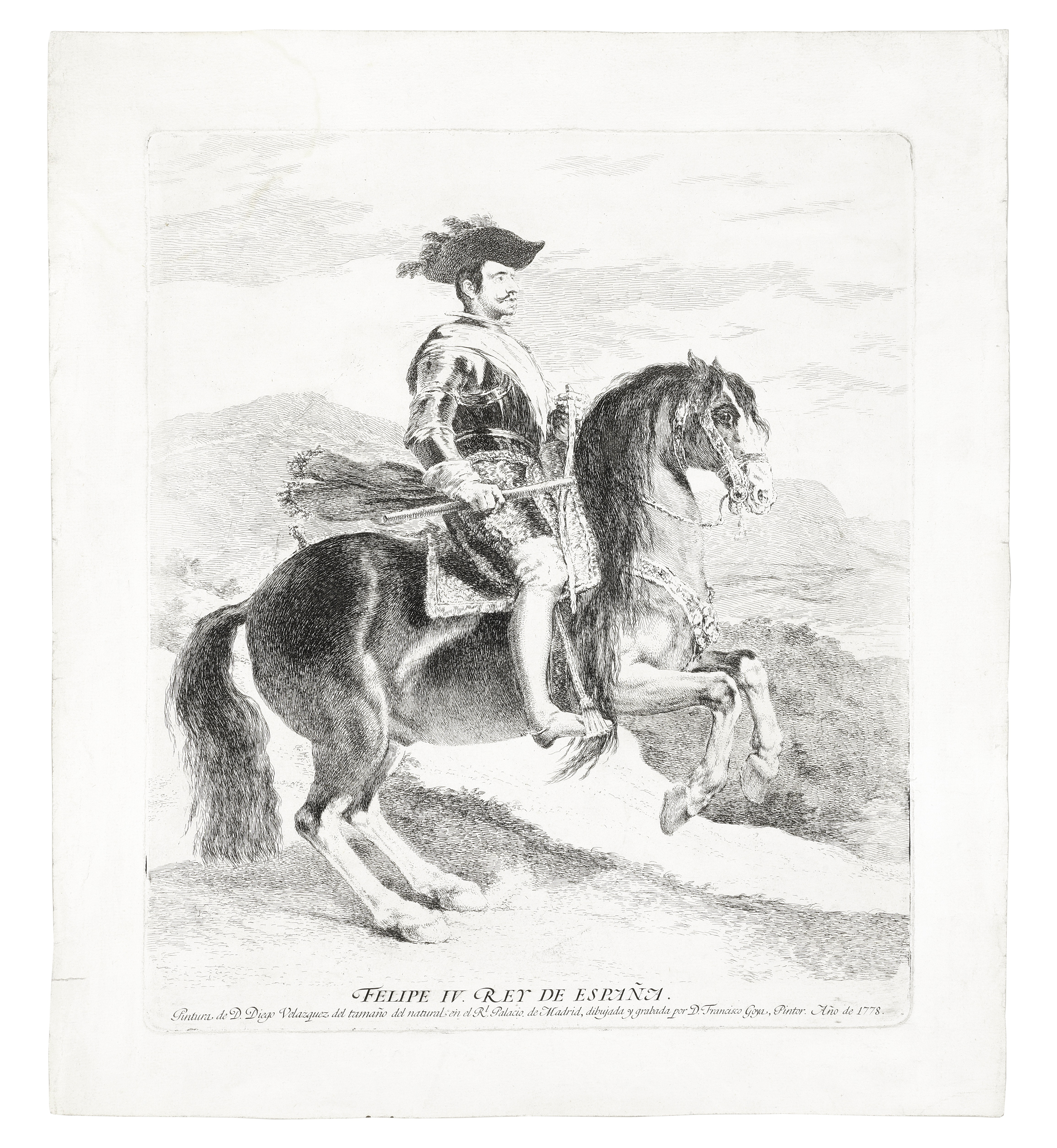 Francisco José de Goya y Lucientes (1746-1828) after Diego Velázquez (1599-1660) Felipe IV Etchin...