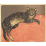 Théophile Alexandre Steinlen (Swiss/French, 1859-1923) L'Hiver, chat sur un coussin Lithograph pr...