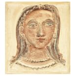 Massimo Campigli (Italian, 1895-1971) Barbara Monotype in colours, 1944, on wove paper laid onto ...