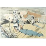 Paul Nash (British, 1889-1946) Landscape of the Megaliths Lithograph printed in colours, 1937, on...