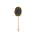 A labradorite cameo stickpin