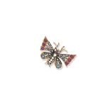 A gem-set butterfly brooch, Victorian