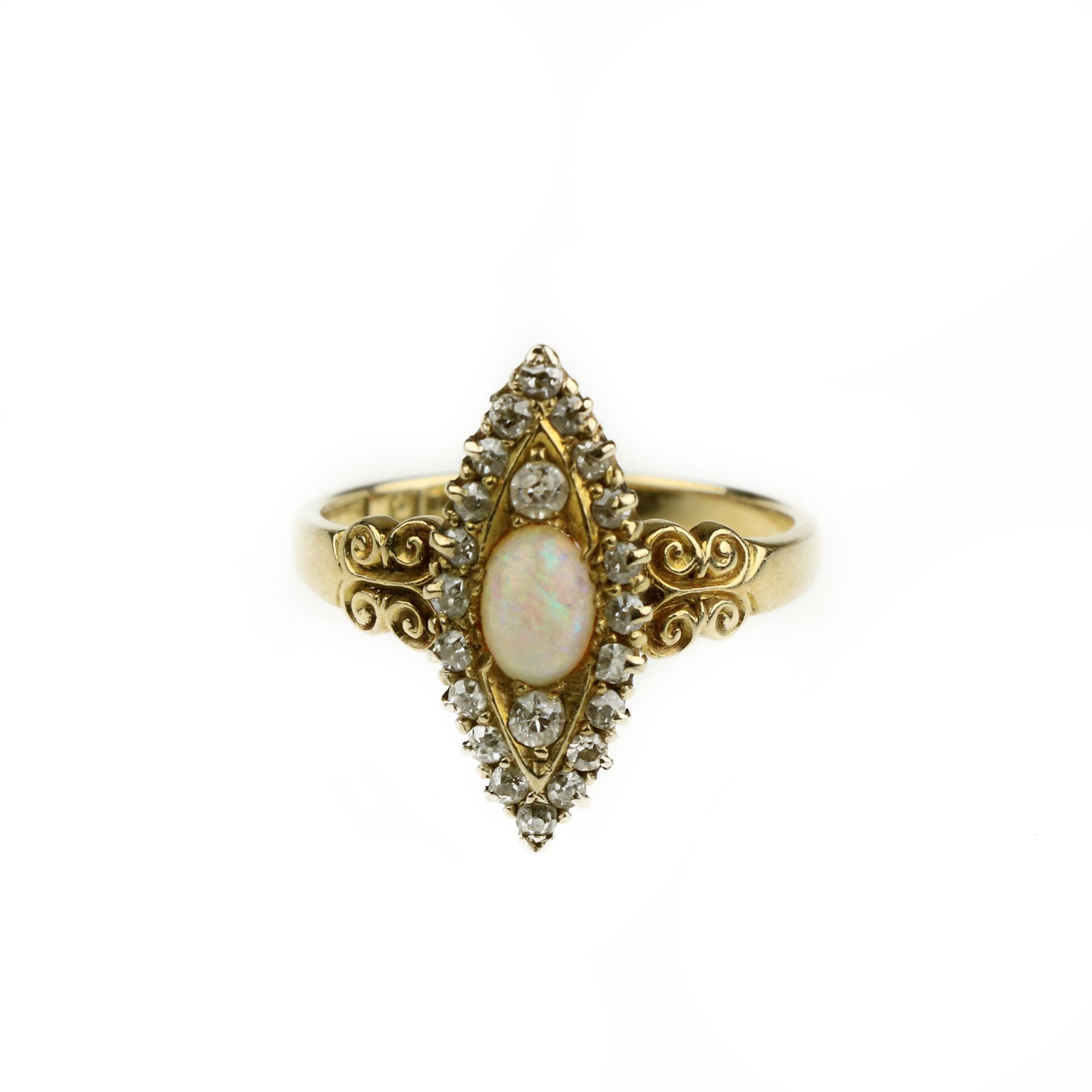 An opal and diamond plaque ring, Edwardian - Bild 2 aus 2