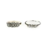 Two diamond set rings