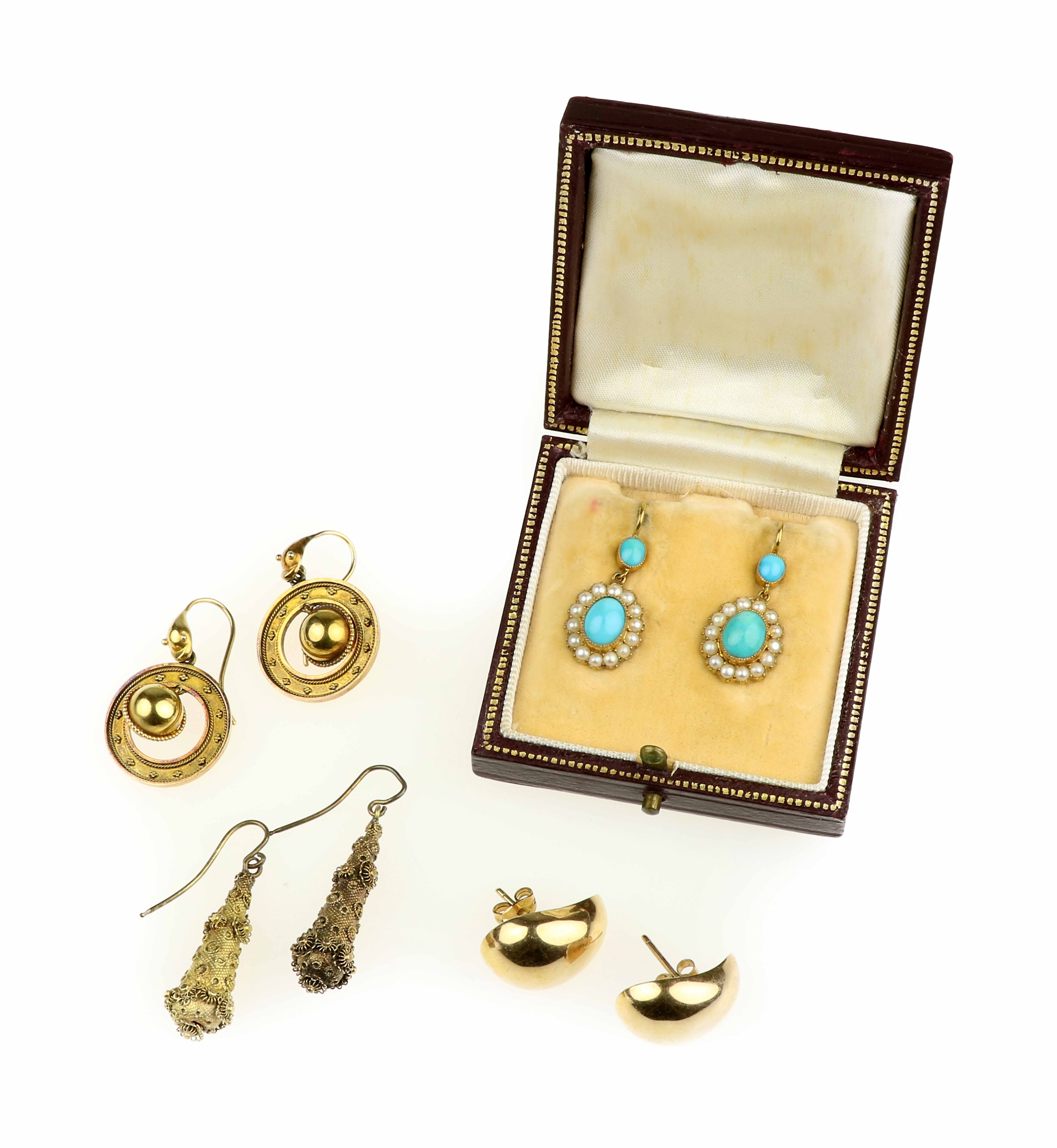 Four pairs of earrings