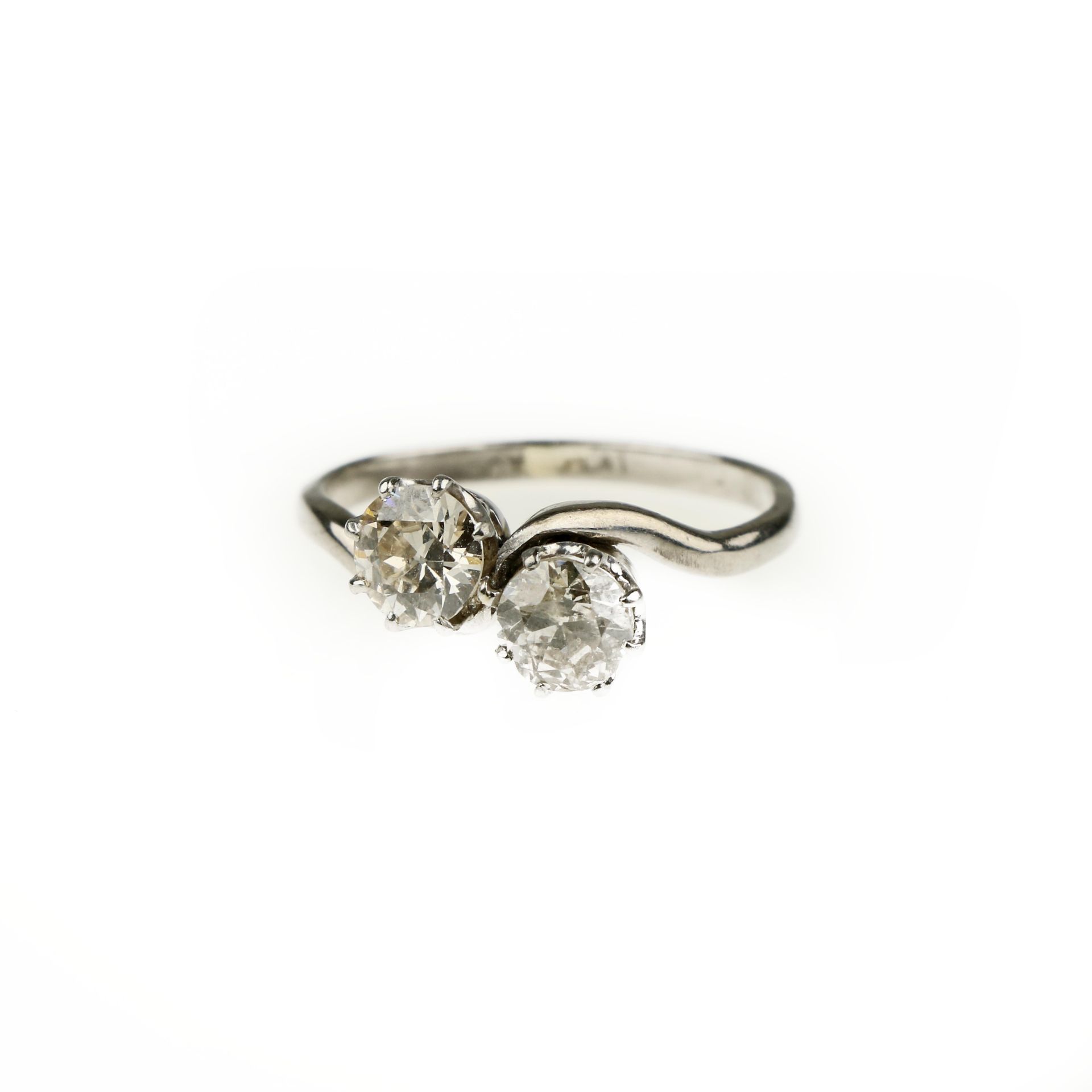 A Diamond two-stone twist ring