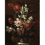 Mario Nuzzi, called Mario de' Fiori (Rome circa 1603-1673) Tulips, convolvulus, lilies and other ...