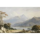 John Varley OWS (London 1778-1842) View from Llyn Dinas looking towards Bedgellert N.Wales' (with...