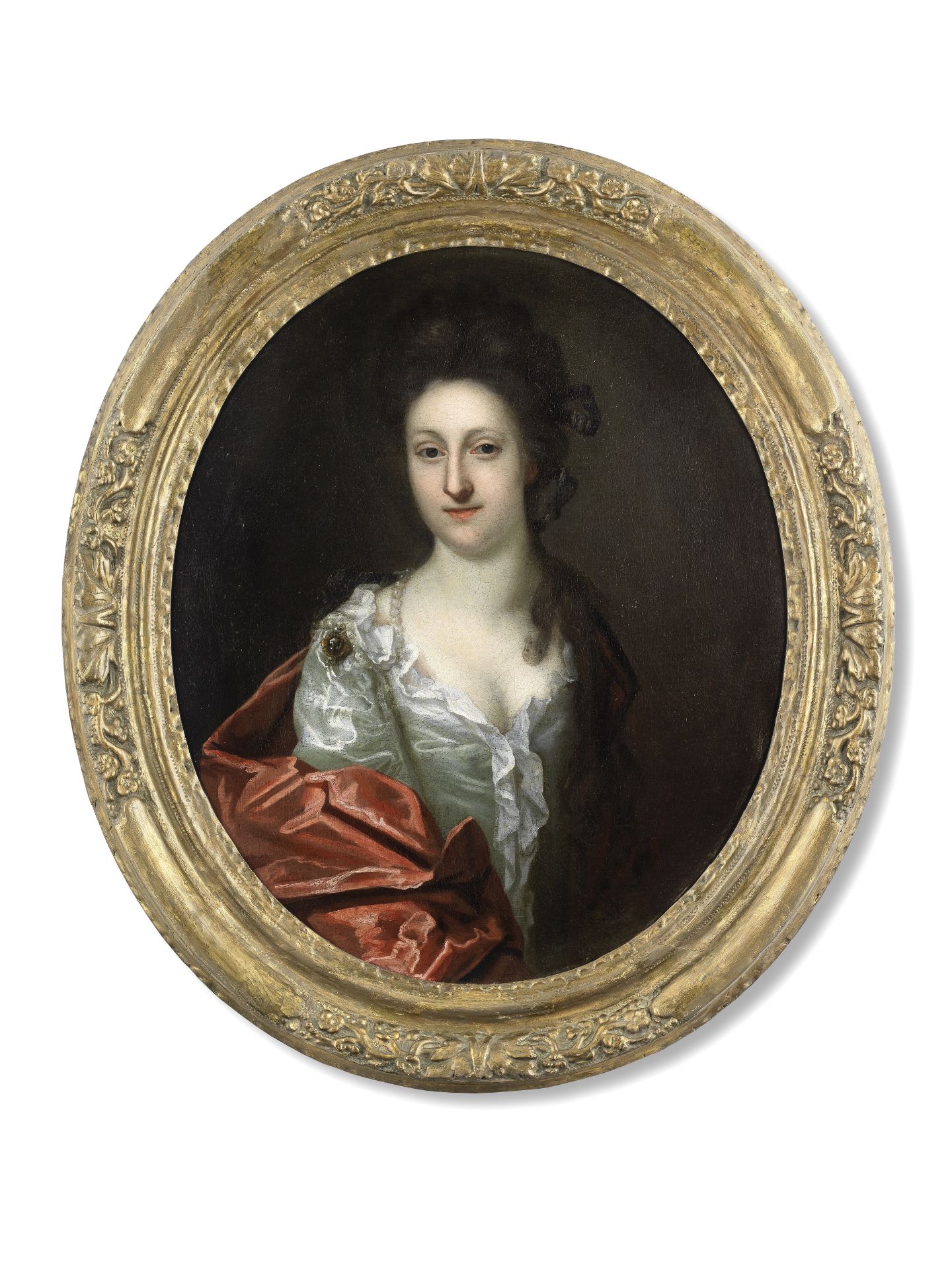 Circle of Sir Godfrey Kneller (Lübeck 1646-1723 London) Portrait of Mrs Tolen, bust-length, in wh...