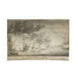 Thomas Baston (active Britain, 1699-1730) A sea battle unframed (together with accompanying engra...