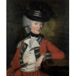John Berridge (Lincolnshire 1740-1804) Portrait of a lady, half-length, in military costume