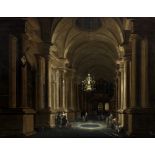 Antonie de Lorme (Tournai 1610-1673 Rotterdam) A church interior with elegant figures