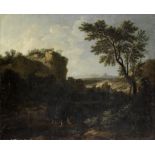 Attributed to Cornelis Huysmans (undefined, Antwerp 1648-1727 Mechelen) A rocky river landscape w...