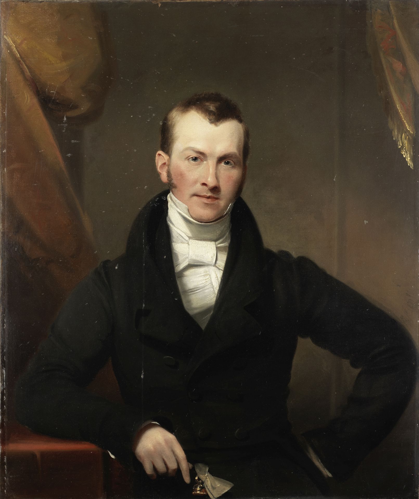 Attributed to Richard Rothwell (Athlone 1800-1868 Rome) Portrait of a gentleman, half-length, in ...