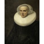 Dutch School, 17th Century Portrait of a lady, half-length, in black costume with a white ruff