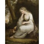 Circle of Angelica Kauffmann (Coire 1740-1807 Rome) Maria and her dog Silvio from Lawrence Sterne...