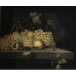 Follower of Johannes Bouman (Strasbourg 1601-1658 Utrecht) Pears and grapes with nuts on a stone ...