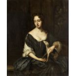 Follower of Constantyn Netscher (The Hague 1668-1723) Portrait of a lady, three-quarter-length, i...