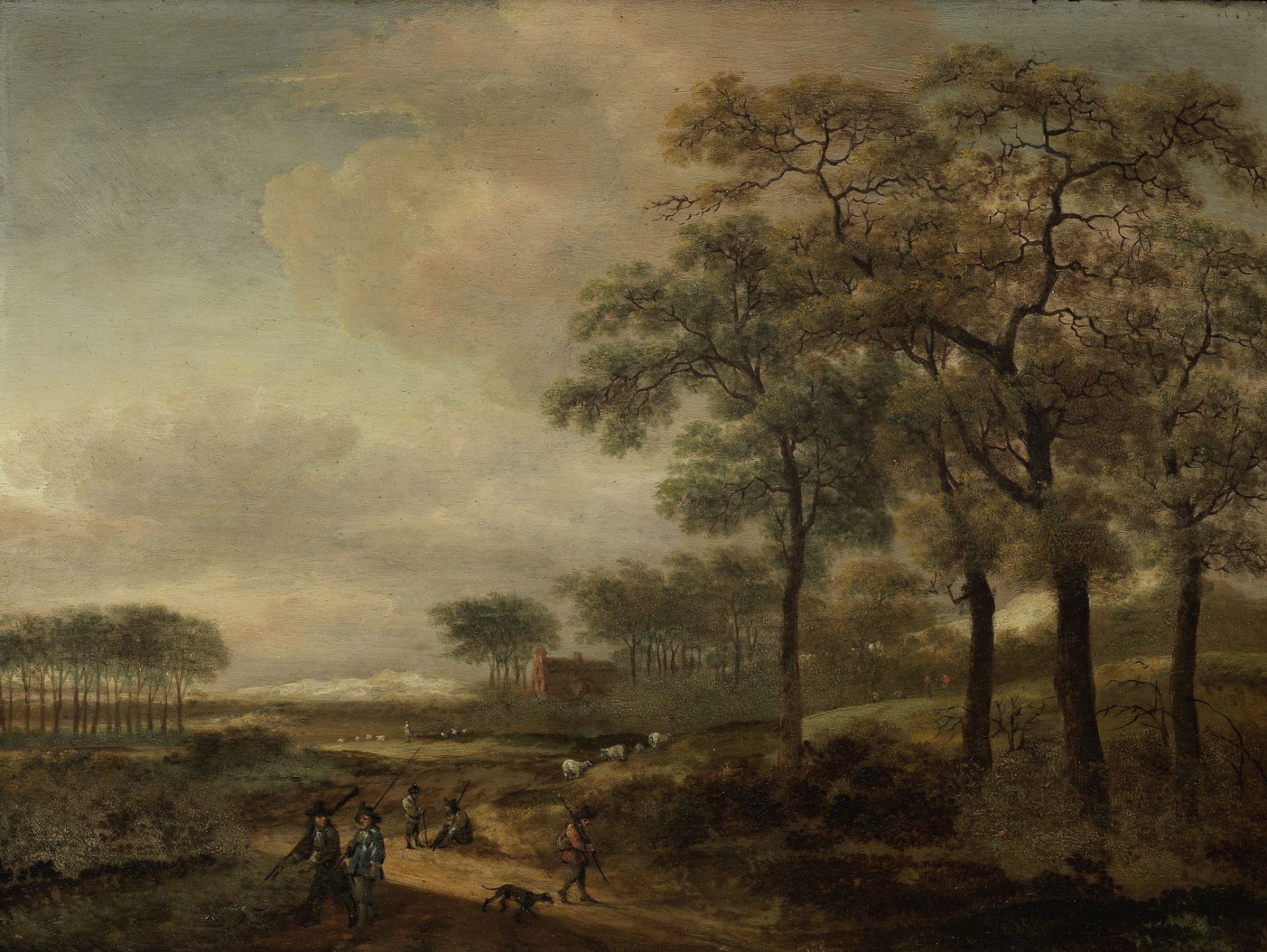 Follower of Jan Wijnants (Haarlem circa 1635-1684 Amsterdam) Drovers on a country path