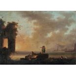 Attributed to Carlo Bonavia (Naples active 1751-1788) A Mediterranean coastal landscape with fish...