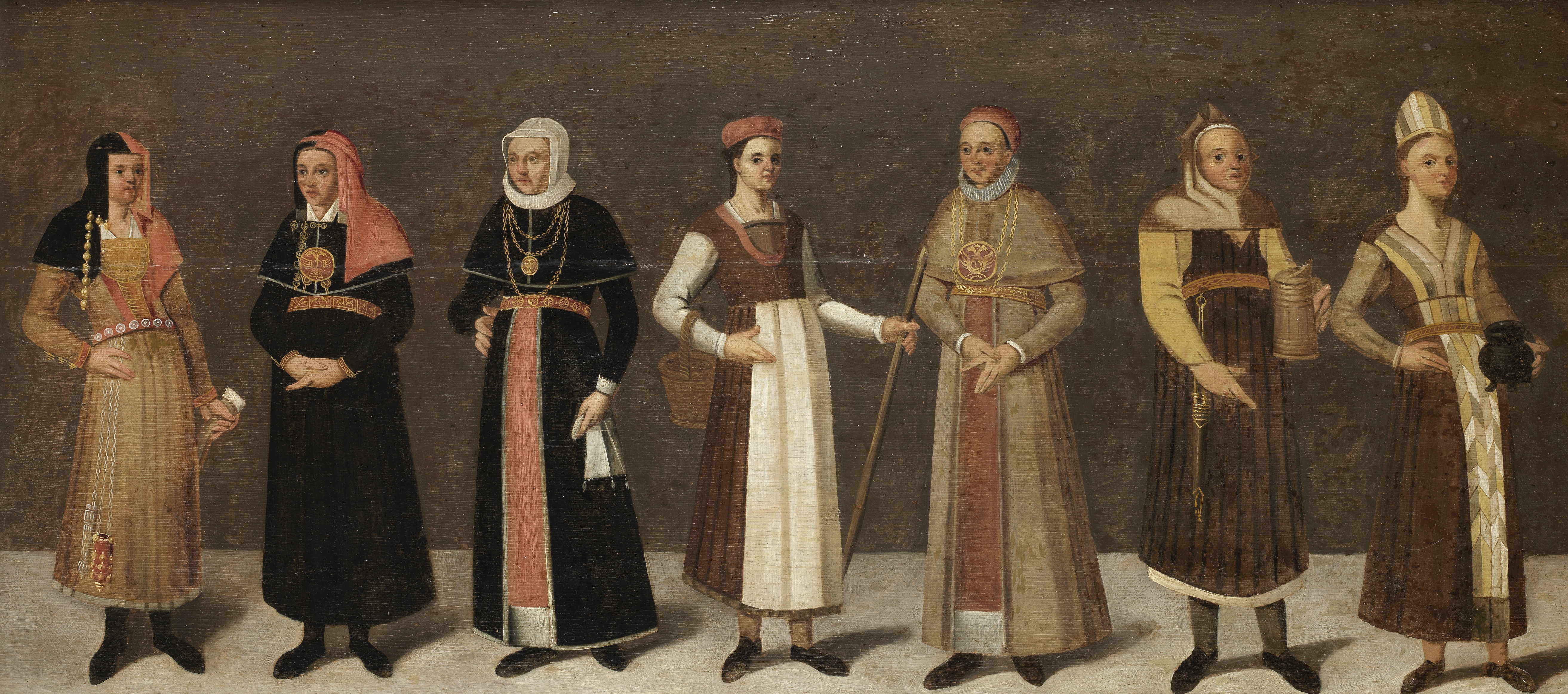 Flemish School, 17th Century Figures in costume
