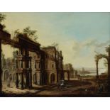 Christian Stocklin (Geneva 1741-1795 Frankfurt) An artist sketching a ruined building