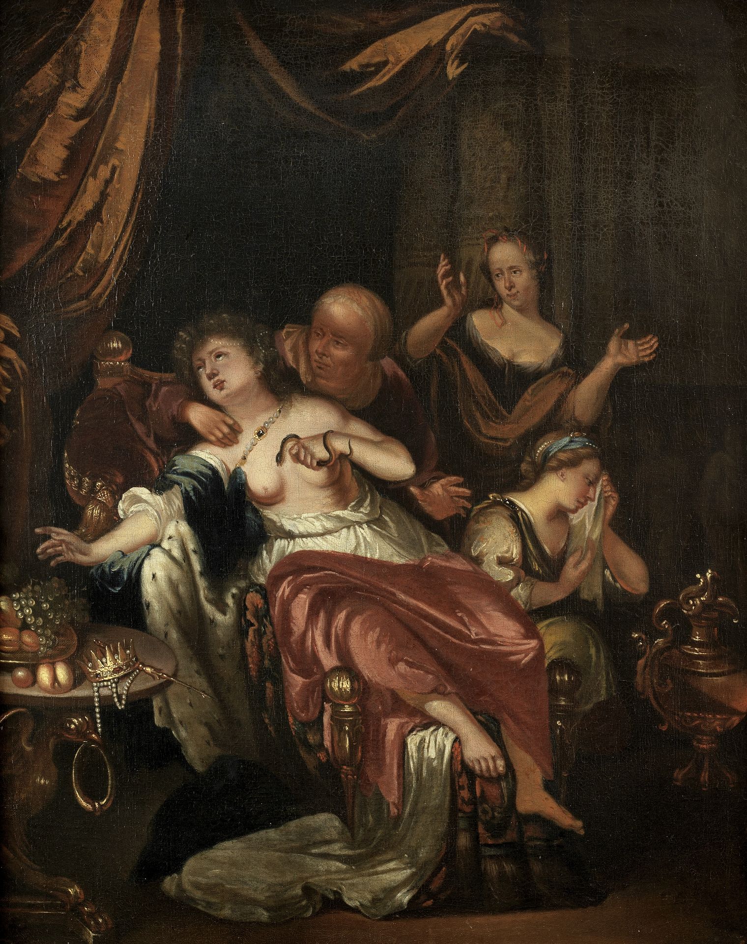 Follower of Willem Van Mieris the Elder (Leyden 1662-1747) The Death of Cleopatra