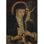 Spanish School, 17th Century Saint Catherine of Siena (together with a cut-down portrait from the...