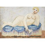 Duncan Grant (British, 1885-1978) Reclining Nude with Fan 57.2 x 77 cm. (22 1/2 x 30 1/4 in.)