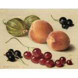 Eliot Hodgkin (British, 1905-1987) Apricots, Gooseberries and Currants 8.5 x 11 cm. (3 1/4 x 4 1/...