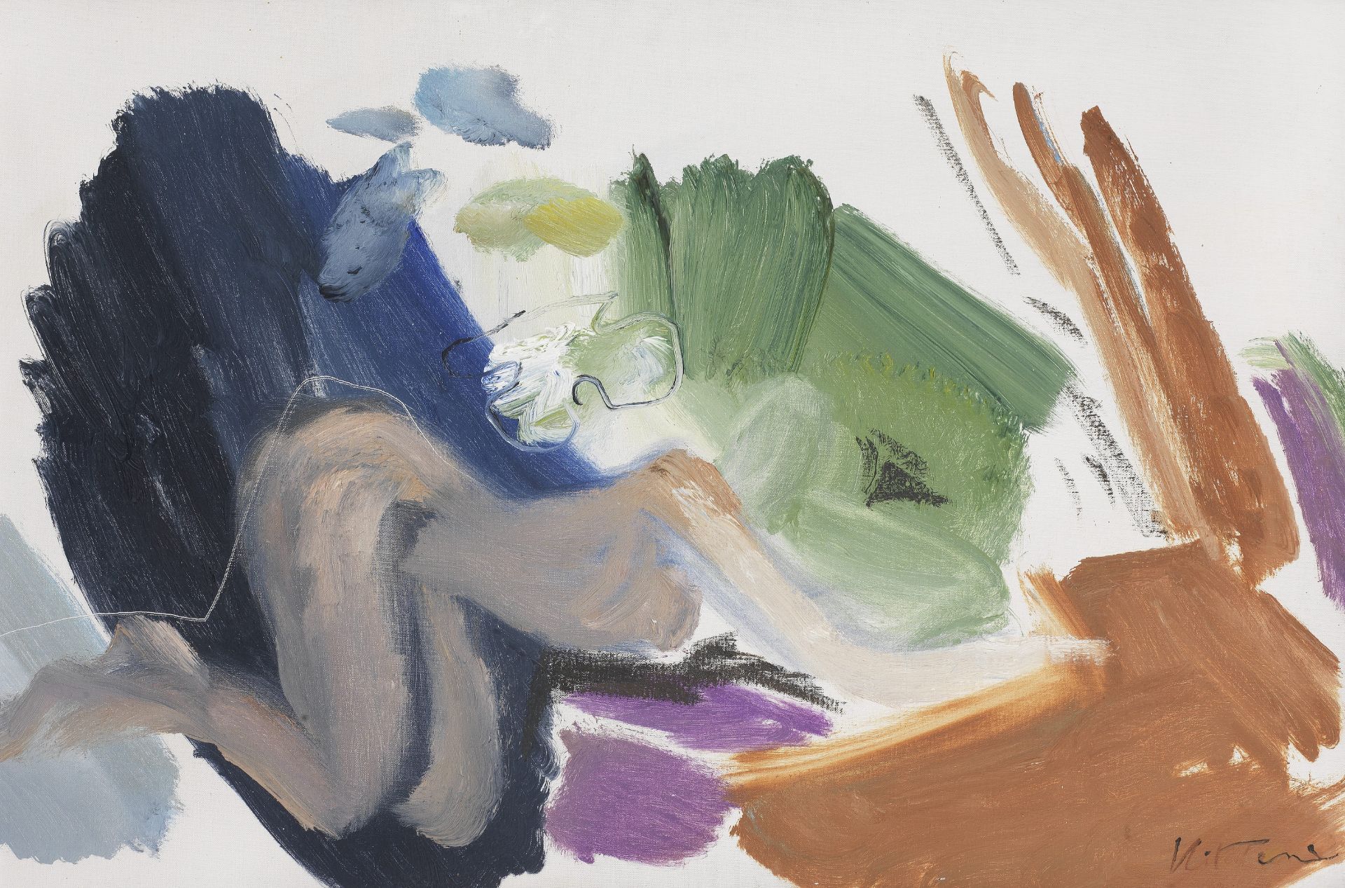 Ivon Hitchens (British, 1893-1979) Figure in Shade No.2 1959 51 x 76 cm. (20 x 30 in.)