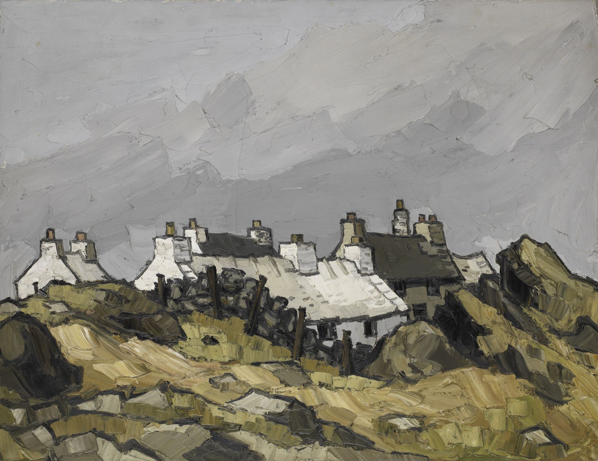 Sir Kyffin Williams R.A. (British, 1918-2006) Carreglefn 71.2 x 91.5 cm. (28 x 36 in.)