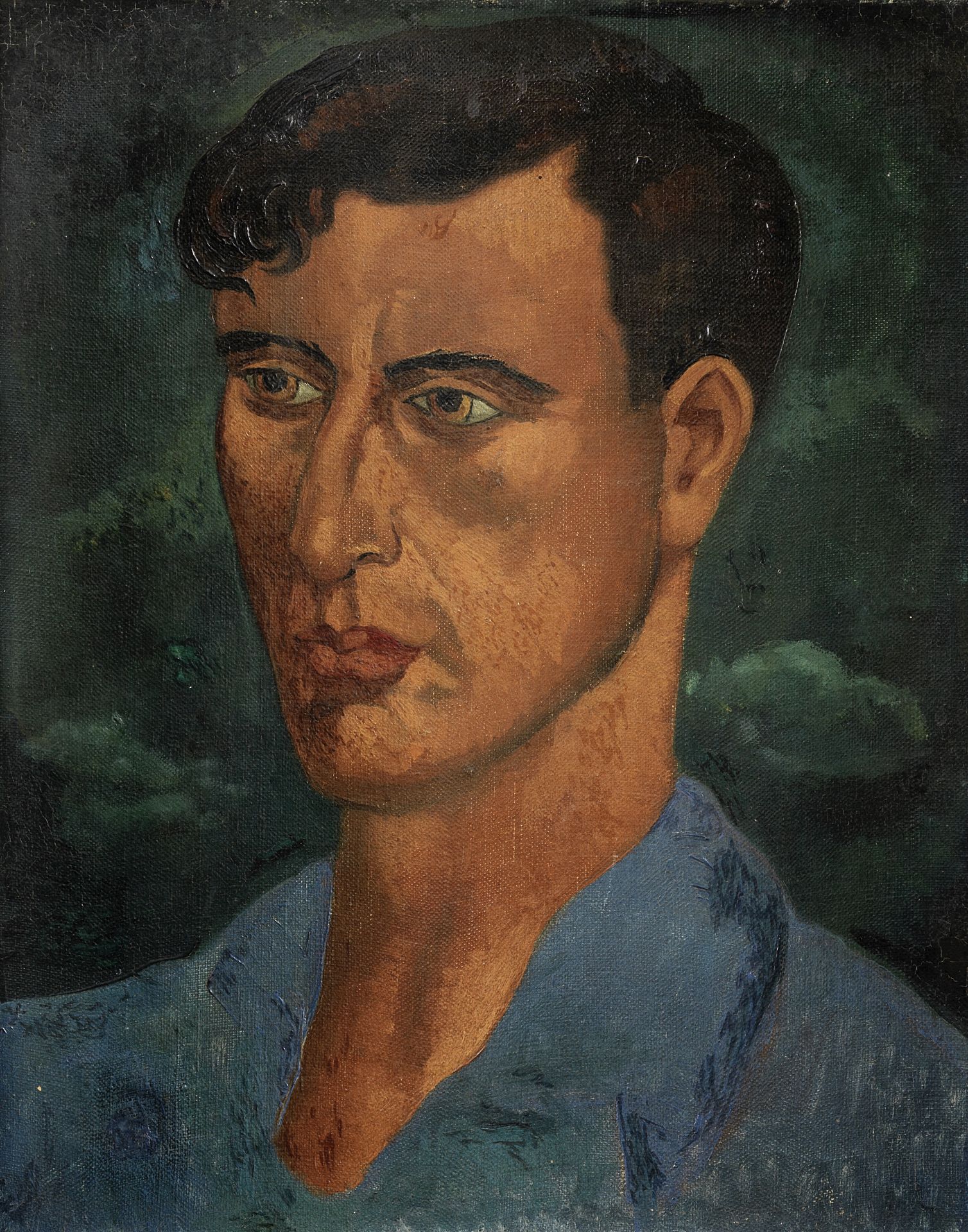 Christopher Wood (British, 1901-1930) Portrait of a Young Man 41.2 x 33.6 cm. (16 1/4 x 13 1/4 in...