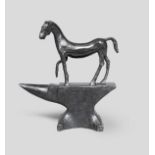 Barry Flanagan, R.A. (British, 1941-2009) Horse on Anvil 56 cm. (22 in.) high (Conceived and cast...