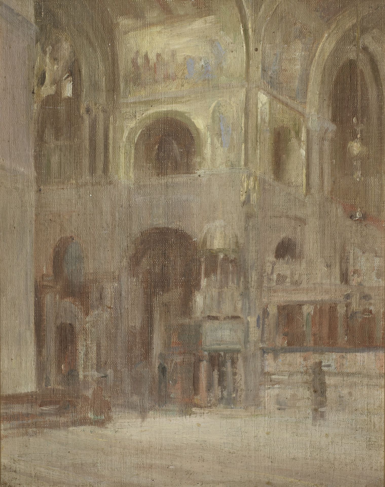 Walter Richard Sickert A.R.A. (British, 1860-1942) Study for Interior of St Mark's Venice 34.5 x ...