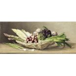 Eliot Hodgkin (British, 1905-1987) Basket of Vegetables 22 x 50 cm. (8 3/4 x 19 3/4 in.)