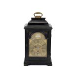 A MID 18TH CENTURY QUARTER STRIKING EBONY TABLE CLOCK Benjamin Gray, London