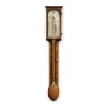A fine and rare late 18th century mahogany stick barometer with one-inch diameter glass tube John...