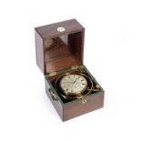 A good and interesting early 19th century eight day marine chronometer with padded guard box Morr...