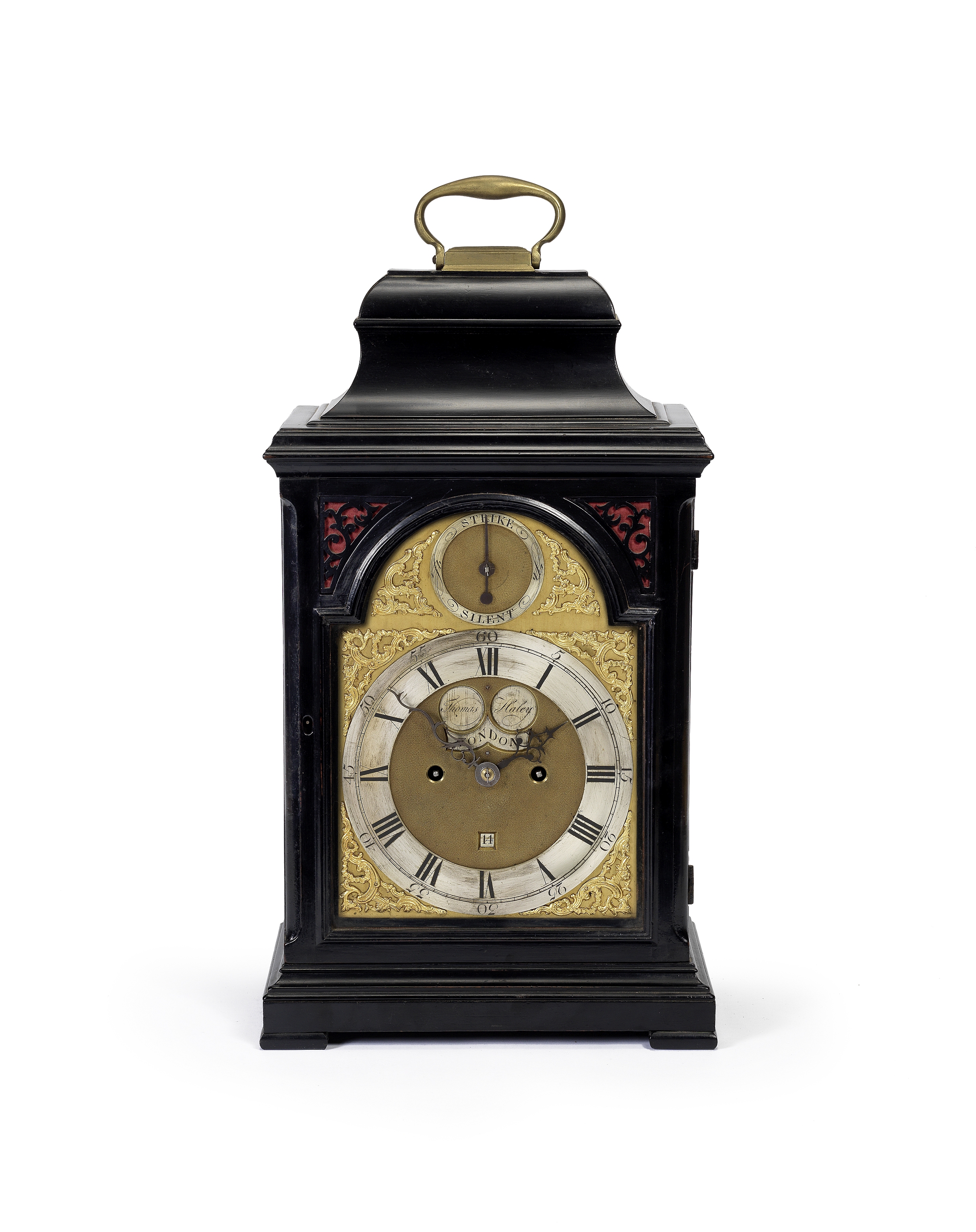 A second half of the 18th century ebonised table clock Thomas Haley, London