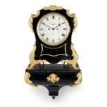 A good mid 19th century gilt brass-mounted ebonised bracket clock with original wall bracket Char...